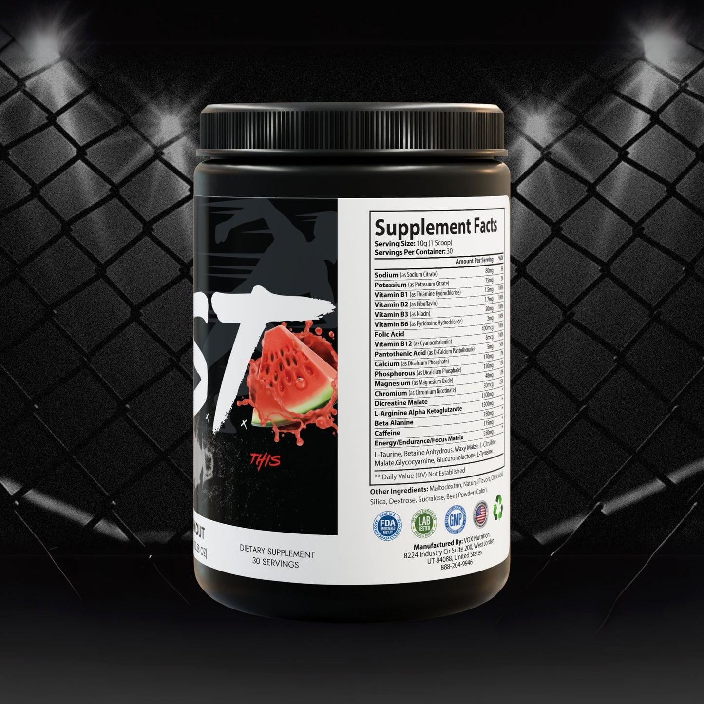 DST Pre-Workout Supplement, Watermelon (300g, 10.58oz)