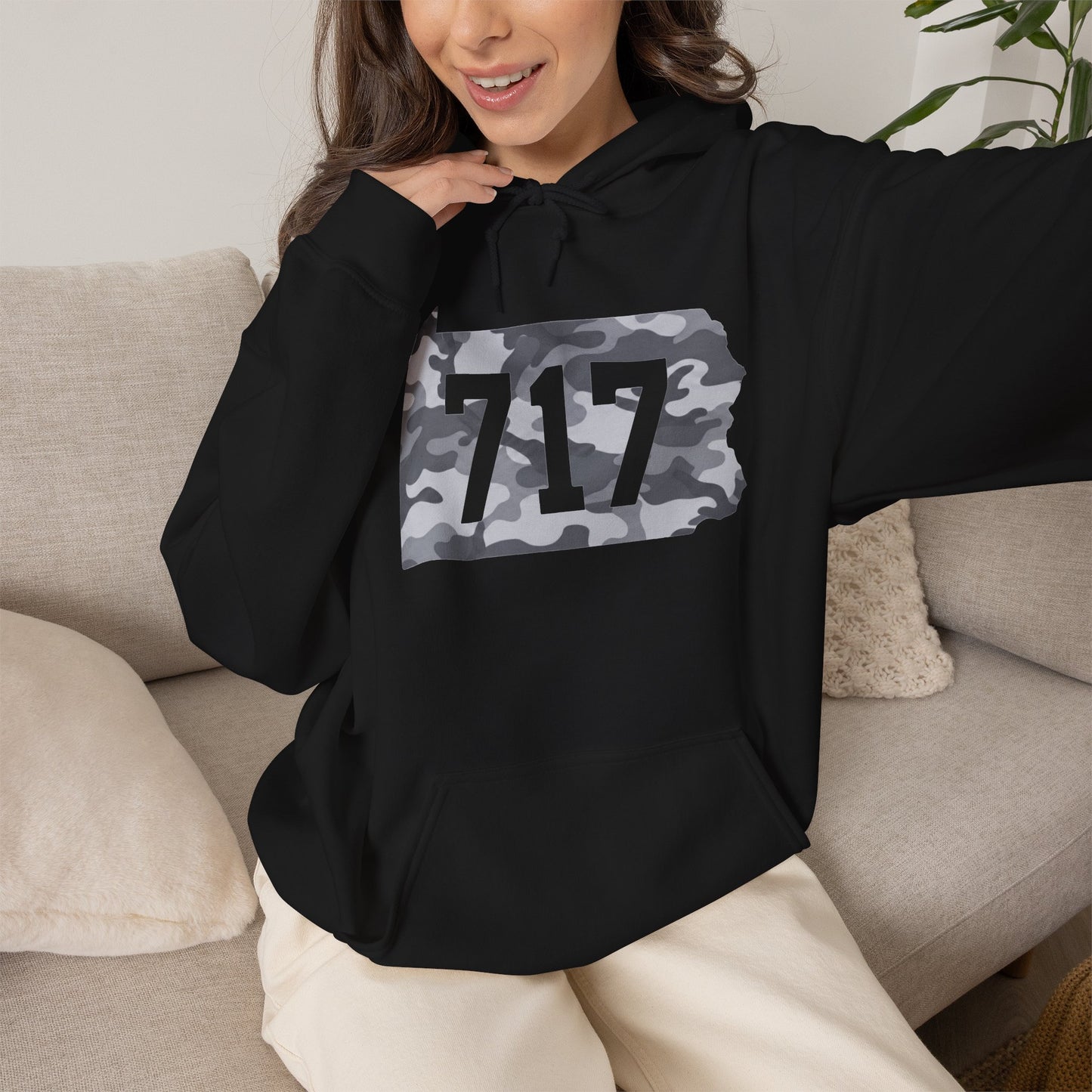 717 Pennsylvania Snow Camo Hoodie — Area Code Hooded Sweatshirt