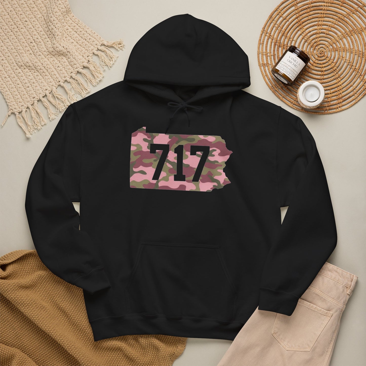 717 Pink Camo Unisex Heavy Blend Hooded Sweatshirt