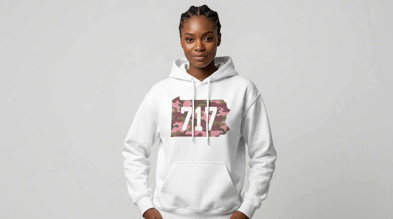 717 Pink Camo Unisex Heavy Blend Hooded Sweatshirt