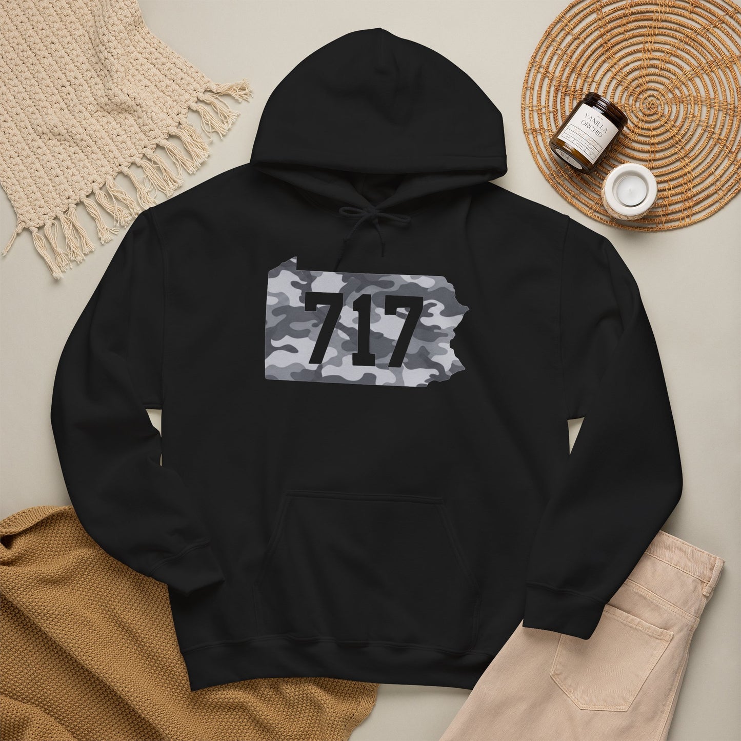 717 Pennsylvania Snow Camo Hoodie — Area Code Hooded Sweatshirt