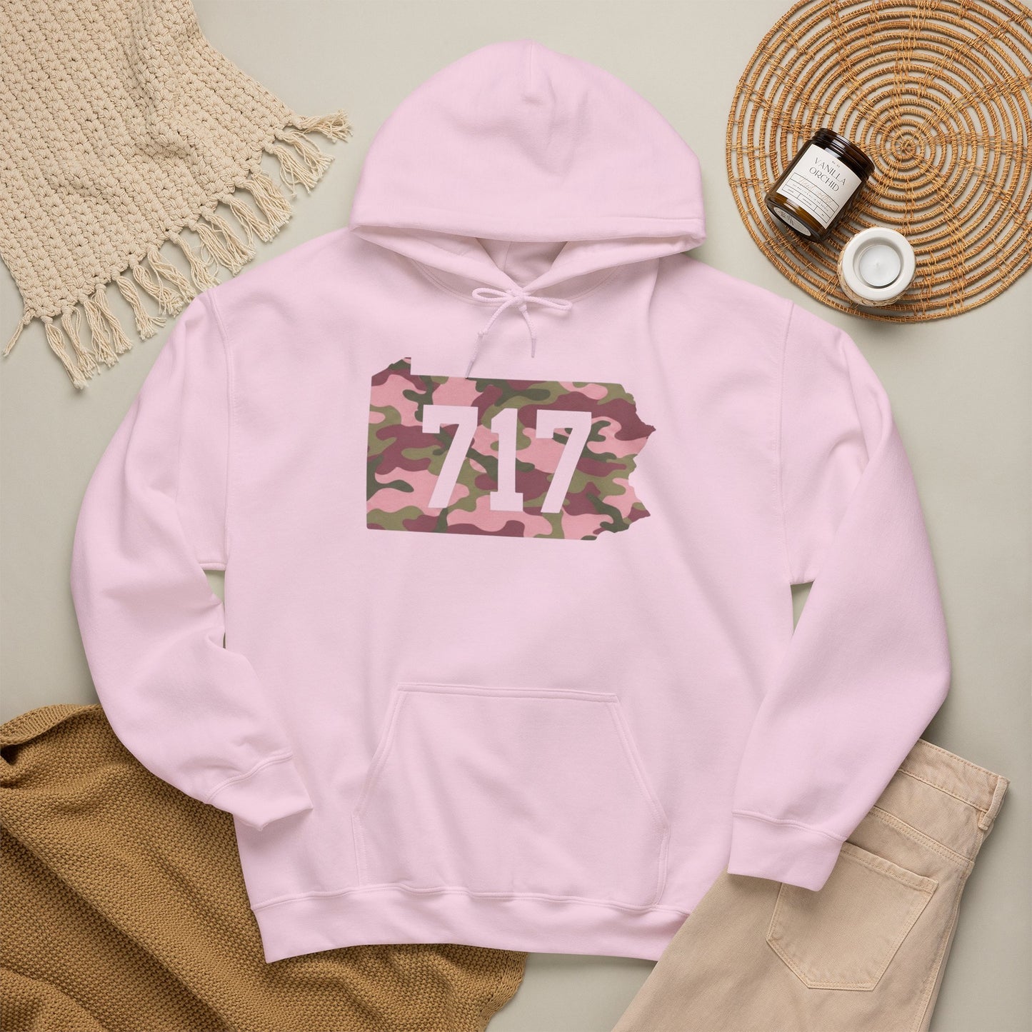 717 Pink Camo Unisex Heavy Blend Hooded Sweatshirt